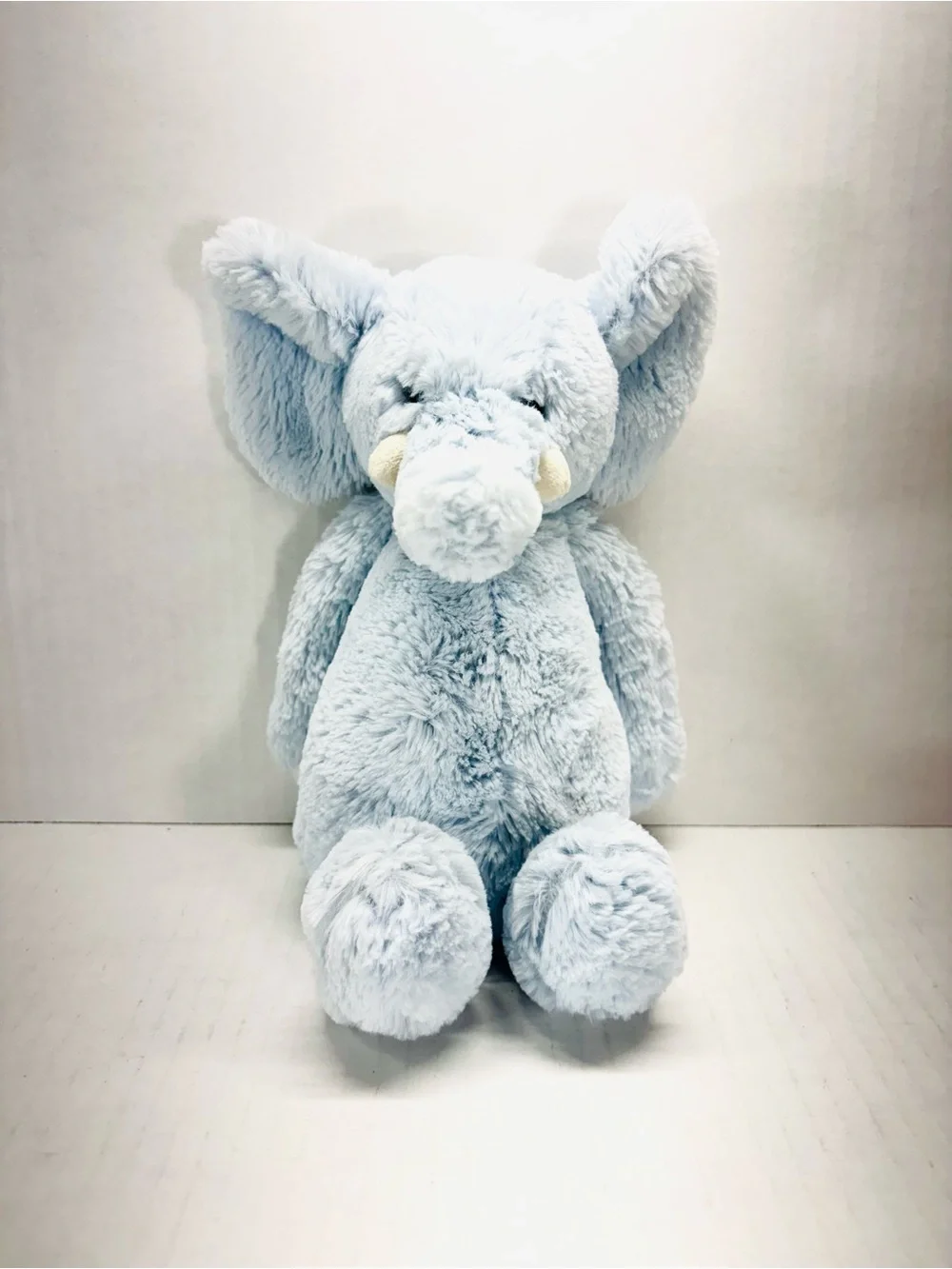Jellycat 12” Light Blue Bashful Elephant Plush Chime Rattle Stuffed Animal